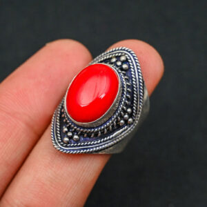 Bague en corail rouge